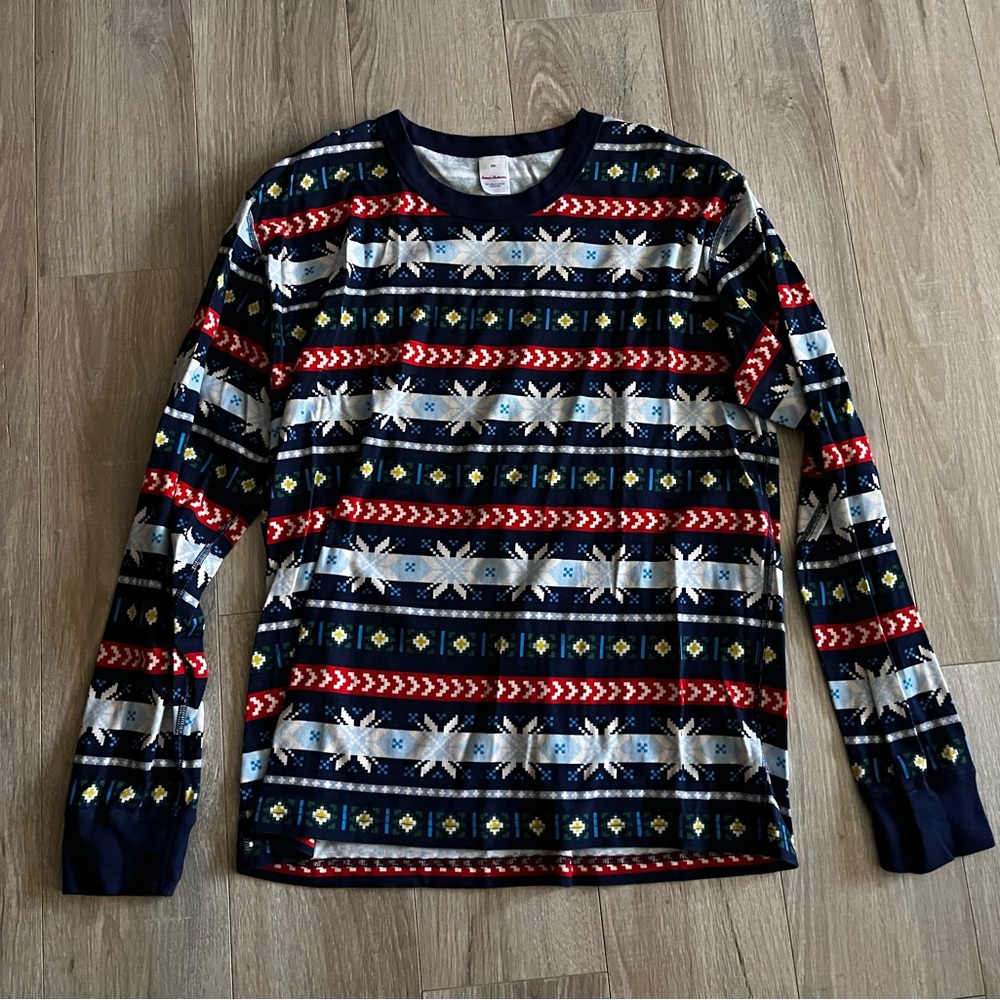 Hanna Andersson Adult Scandi Snowflake Fairisle Holiday Long John Pajamas XXL - Picture 2 of 10